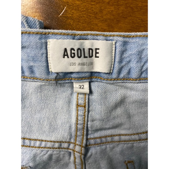Agolde Parker Jean Ladies 32 Light Wash Relaxed Cropped Straight Leg Denim - Picture 9 of 11